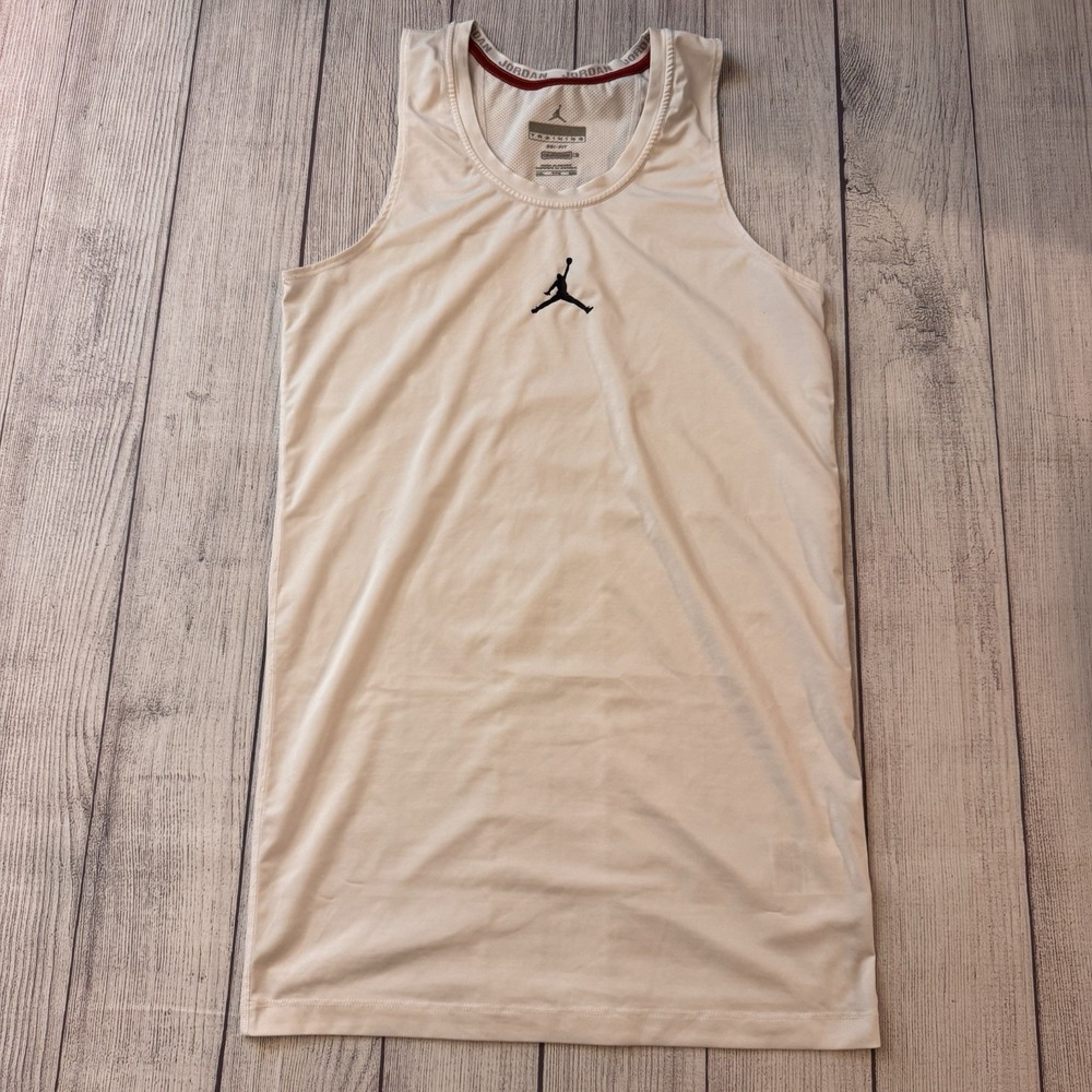 Nike Air Jordan Jumpman Jersey Mens Size XXL White  Mesh Tank Slim Fit Tight
